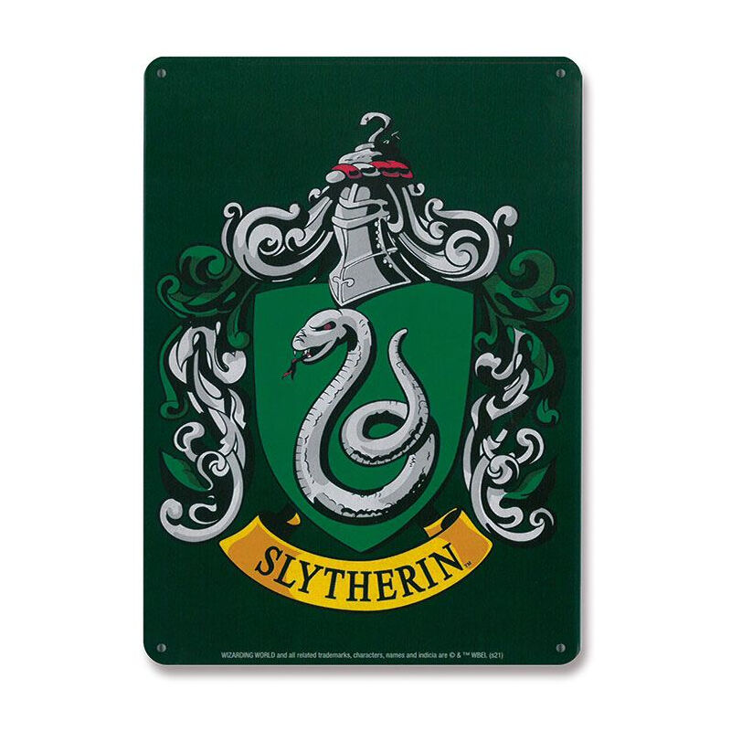 Harry potter panneau métal slytherin 15 x 21 cm Logoshirt B829520