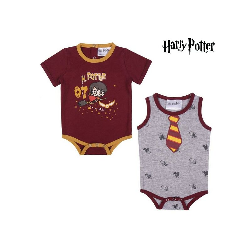 

Harry Potter Pelele de Manga Corta para Bebé Harry Potter Gris Rojo (2 uds) 6 Meses