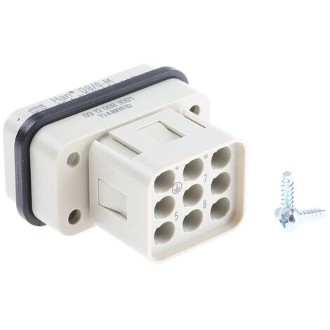 Harting 09 12 008 3001 Inserto maschio Han® Q 8 + PE A crimpare 1 pz.