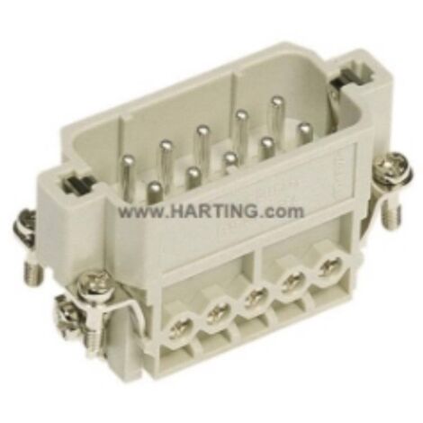Harting 09 20 010 2612 Inserto maschio Han® A 10 + PE A vite 1 pz.