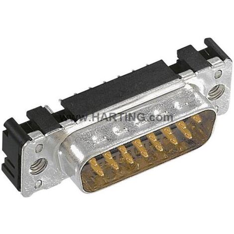 Harting 09 65 161 7712 Connettore maschio SUB-D 180 ° Numero Poli (num): 9 A saldare 1 pz.