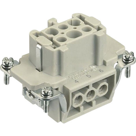 HARTING 09330062701 Buchseneinsatz Han® E 6 + PE Schrauben 1 St.