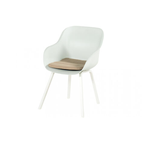 Hartman Le Soleil Element Dining Stuhl weiß inkl. SEAQUAL Sitzkissen taupe