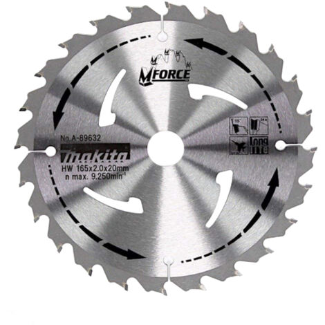 Hartmetall-Sägeblatt Holz MForce 24 Zähne Ø165 mm - MAKITA A-89632