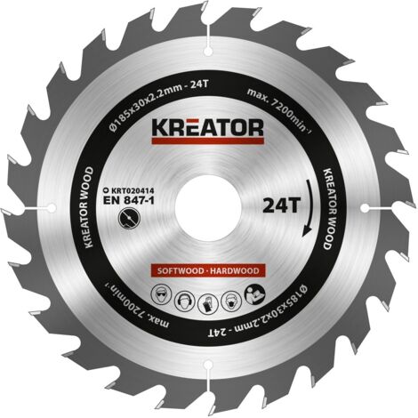 Hartmetallkreissägeblatt 24 Zähne  185 mm