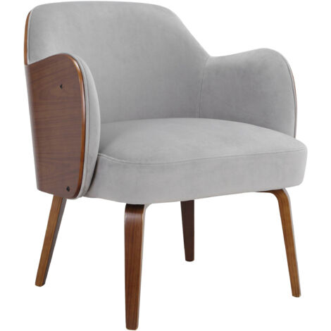 Haruko-Chaise longue en tissu gris clair
