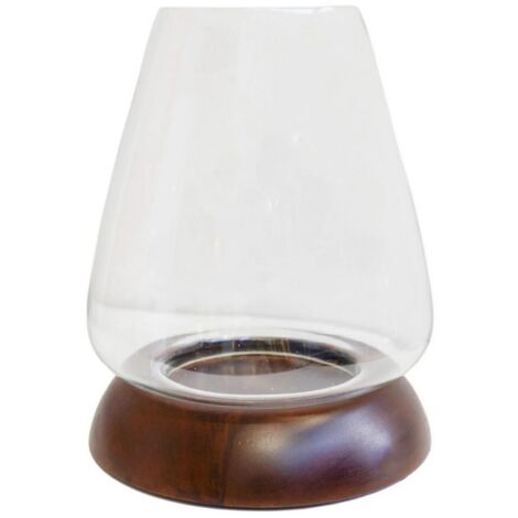 Harvey Cylinder Lantern - Walnut - L21 x W21 x H28.5 cm - Brown