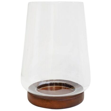 Harvey Tapered Dome Lantern - Walnut - L20 x W20 x H25.5 cm - Brown