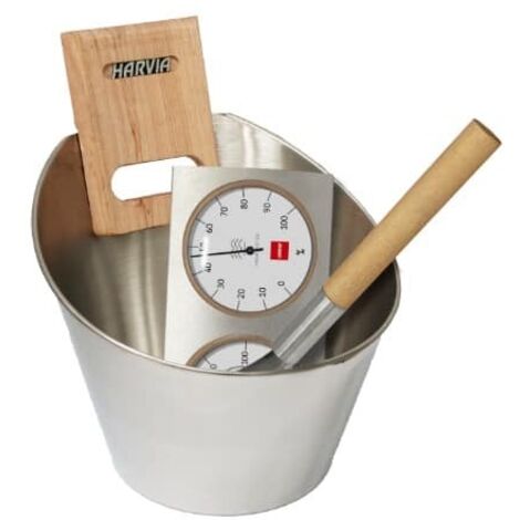 Harvia SN-SA006 - Kit de cubo, cazo, higrómetro y termómetro - Para saunas