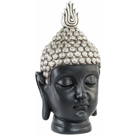 Harzfigur 27x24x49 Buddha Kopf Silber Harz Material Multicolor -Farbfamilie Buddha -Figuren Details