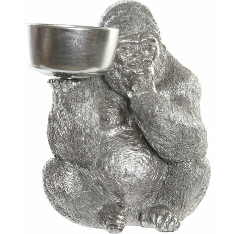 Harzfigur 32x26.5x36 Gorilla Harz Silbermaterial Mehrfarbige Farbfamilien -Figuren Détails Details