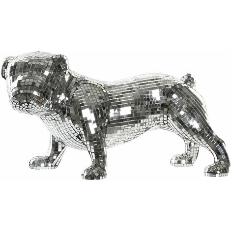 Harzfigur 45.5x21.5x25 Bulldoggen Silberspiegel Material Multicolor -Farbfamilien -Figuren Détails Details