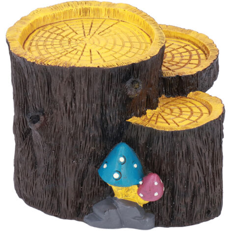 Harzhöhle fürs Aquarium, Miniatur-Baumstumpfform mit künstlichen Pflanzen und Fischversteck