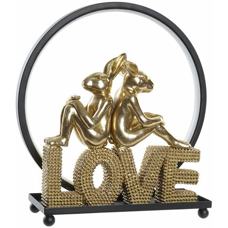 Harzlumindekoration Dekoration 30x11x31.5 Love Bunny LED -Harzmaterial mehrfarbiger Farbfamiliendekorationen Details Details Details