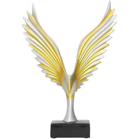 Harzskulptur Engelsflügel Bürodekoration Abstraktes Adlerornament Innendekoration Gold BS-033
