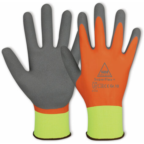 HASE Gants Superflex+ latex, EN 388/420, jaune/orange, taille 7