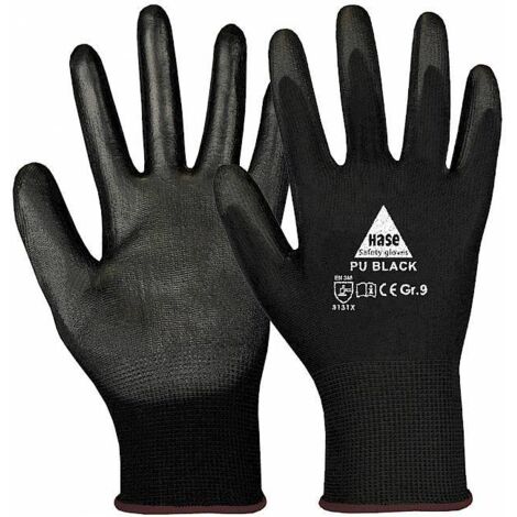 Hase Montagehandschuhe Feinstrick "PU Black" 10
