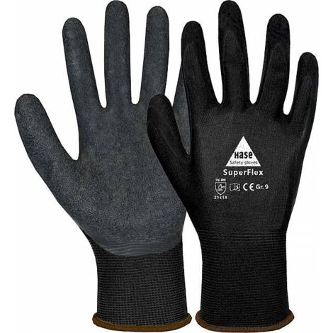 Hase Montagehandschuhe Feinstrick "SuperFlex Black" 7