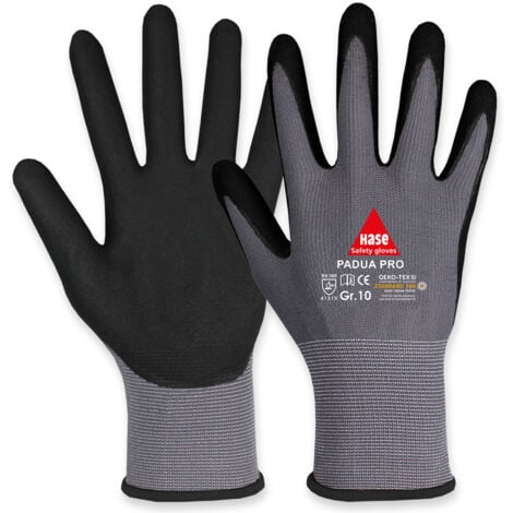 HASE SAFETY GLOVES Arbeitshandschuhe, Padua Pro, EN388, EN 420, grau/schwarz, Größe 11