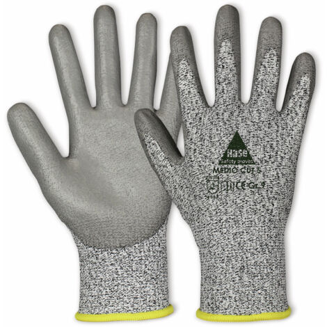 HASE SAFETY GLOVES Gants de travail anticoupure Medio Cut 5, EN 388, EN 420, Taille 8