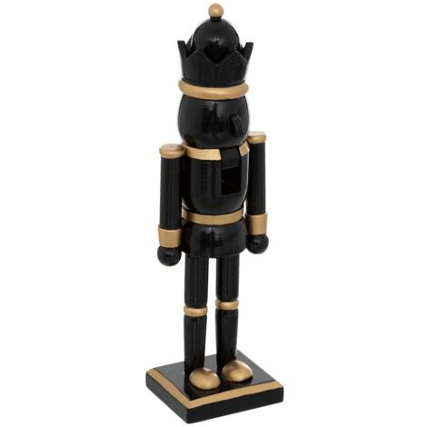HASELNUSSKNACKER SCHWARZ GOLD H25 - Feeric lights & christmas