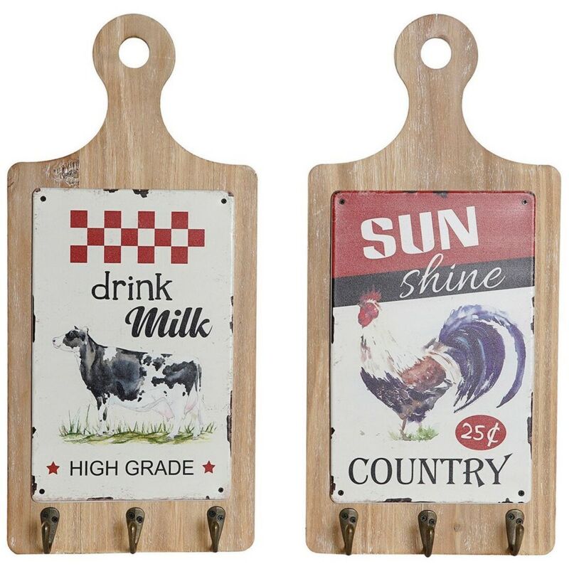 Hattestativ Dkd Home Decor Rot Holz Metall (2 Pcs) (21 X 5 X 45 Cm)
