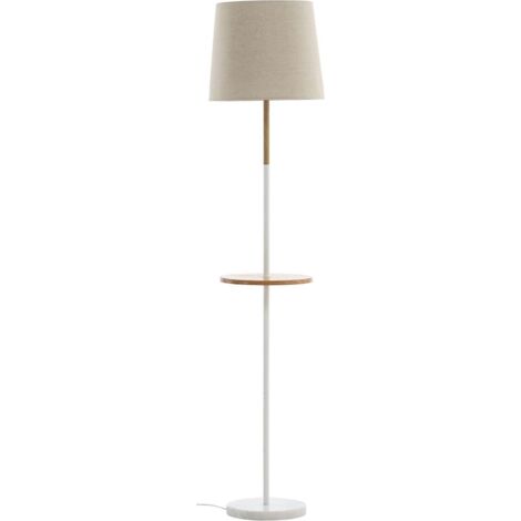 Hattman Beleuchtung Stehlampe 36x36x165cm stof beige, weiß, Holz.