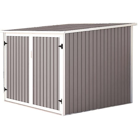 HATTORO Fahrradgarage Bicycle Fahrradhaus Fahrradbox Bike Box 5,6m³ Metall Hellgrau