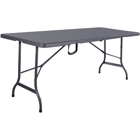 SVITA HATTORO Table de buffet table pliante table de camping table de jardin valise 180 cm gris