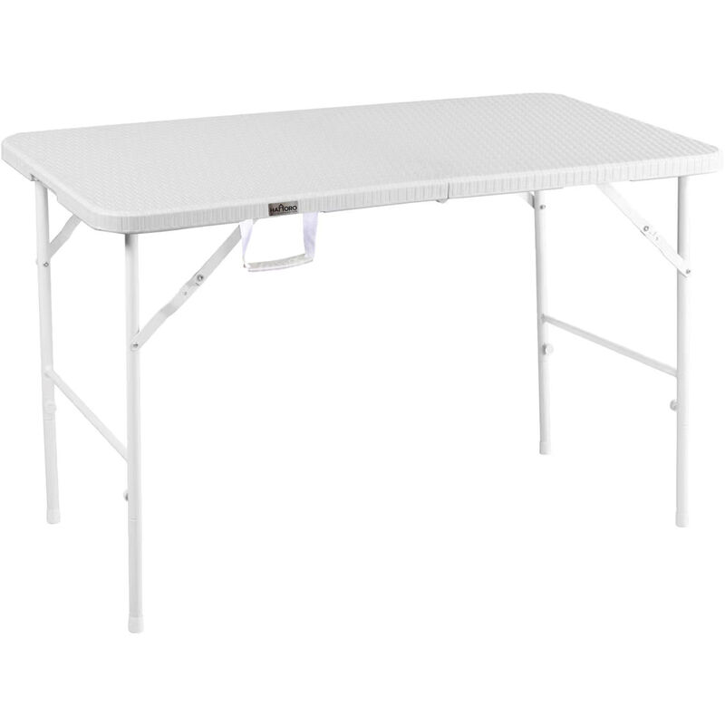 HATTORO Table de camping Table de buffet pliante Table de jardin valise 120 cm Blanc