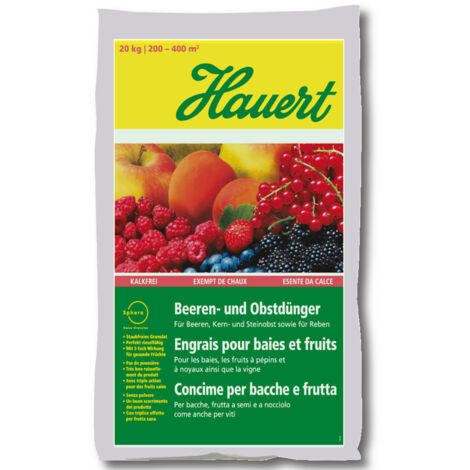 Hauert Engrais pour baies et fruits 20 kg Engrais pour fraises Engrais pour framboises Engrais pour vignes