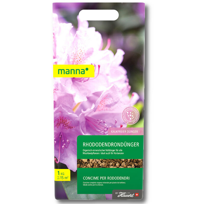 Manna - Hauert engrais pour rhododendrons 1 kg engrais pour azalées, engrais pour bruyère, plantes de terre de bruyère