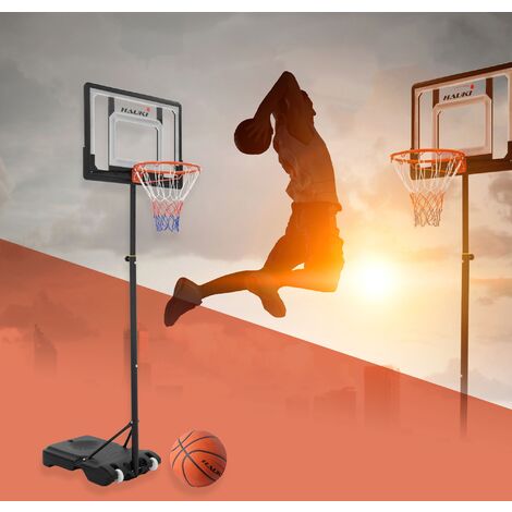 Panier de basket-ball portable avec roulettes, hauteur réglable de 230 à  304 cm, panier de basket avec support, pour enfants et adultes, pied à  remplir d'eau et de sable pour extérieur, intérieur 