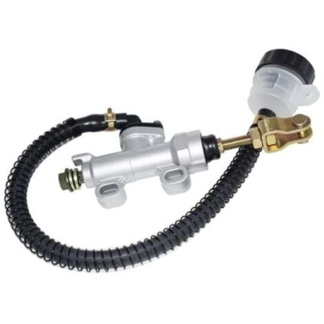Hauptbremszylinder der Hinterradbremse, Hinterfußbremse, hydraulischer Hauptzylinder, Pumpenbehälter für Motorrad-Dirt-Bike-ATV(Weiß) FLITI