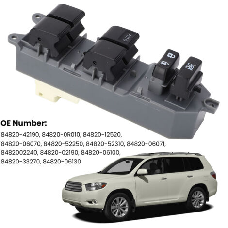 Hauptfensterheberschalter Fahrerseite, elektrisches Fensterheber-Steuermodul links, Modelle 84820-02190, 84820-42190, kompatibel mit Solara, Tundra und Camry