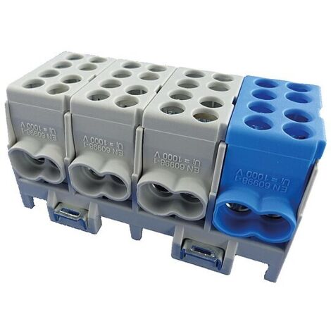 Hauptleitungs-Abzweigklemme - 3x grau, 1x blau 8x Eingang 35 mm² / 8x Ausgang 25 mm²