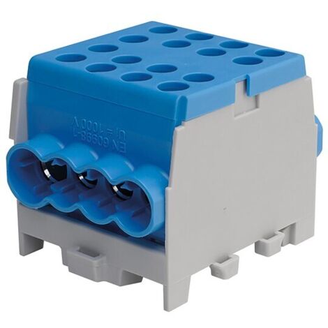 Hauptleitungs-Abzweigklemme - blau, 1-polig 2x Eingang 35 mm² / 6x Ausgang 25 mm²