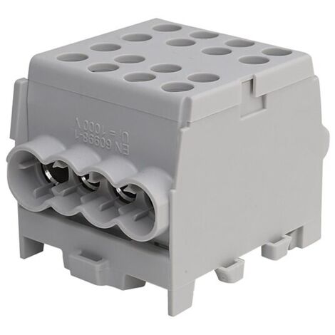 Hauptleitungs-Abzweigklemme - grau, 1-polig 2x Eingang 35 mm² / 6x Ausgang 25 mm²