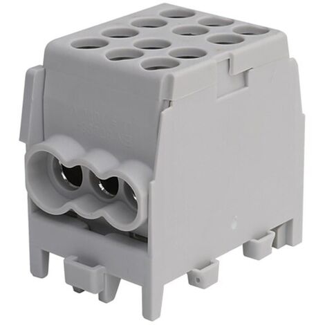 Hauptleitungs-Abzweigklemme - grau, 2x Eingang 25 mm² 4x Ausgang 16 mm², 1-polig