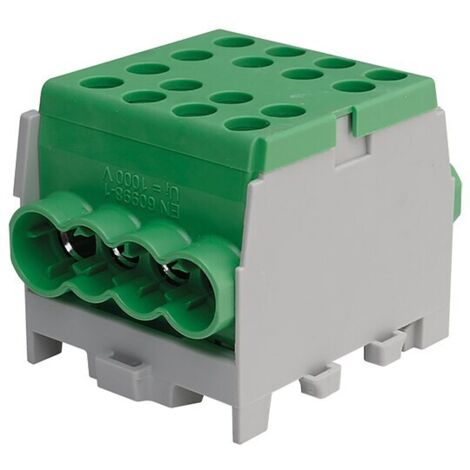 Hauptleitungs-Abzweigklemme - grün, 1-polig 2x Eingang 35 mm² / 6x Ausgang 25 mm²