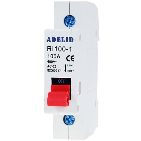 Hauptschalter Ausschalter Trennschalter Leistungstrenner 1-polig 63A 400V AC DIN-Schienenmontage