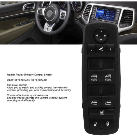 Hauptschalter für elektrische Fensterheber – Kompatibel mit Grand Cherokee 2014–2018 – 11-poliges Modell – Direkter OE-Ersatz 68184803AA/AB
