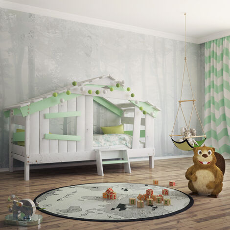 BIBEX ® Hausbett APART CHALET - weiss/grün