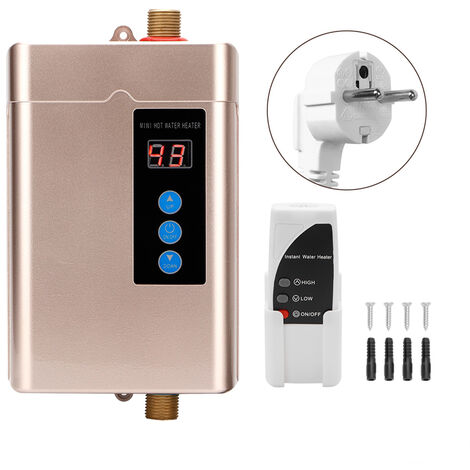 Haushalt Mini Elektrische Warmwasserbereiter Instant Durchlauferhitzer Heizung MaschineGold EU Stecker 220V 4000W