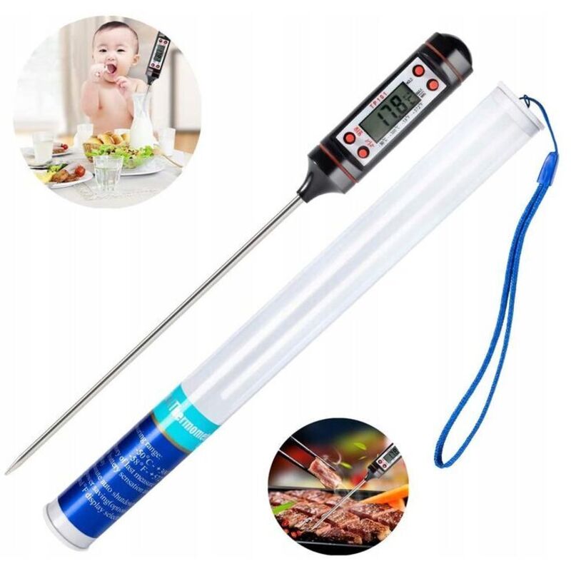 Image of Haushaltsthermometer, elektronisches digitales Lebensmittelthermometer, Schwarz (-50℃～300℃)