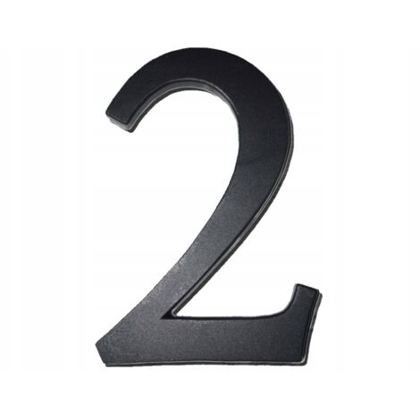 Hausnummer 2 schwarz 19 cm
