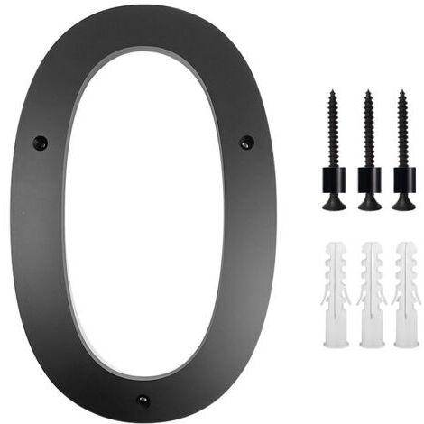Hausnummernschild 25,4 cm (10 Zoll, Schwarz) Moderne Türnummern, Beschilderung, Hausnummern aus Zinklegierung