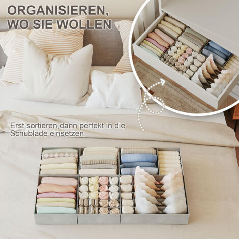 HAUSPROFI 7tlg Schubladenorganizer für PAX 100,PP-System, Waschbar & Stabil,Ordnung für Socken, Unterwäsche & Accessoires