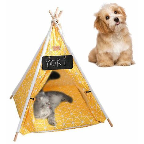 Haustier-Tipi-Hundekatzenbett-Haustierhäuser mit dickem Kissen C