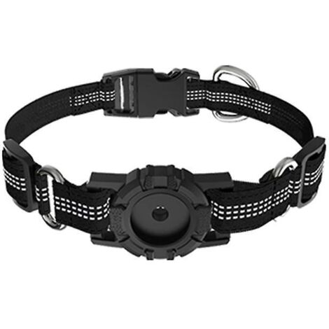 Haustierhalsband für Airtag (s, Schwarz), verstellbares Haustierhalsband 32–38 cm, reflektierendes GPS-Katzenhalsband